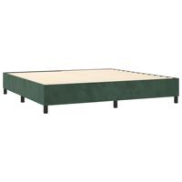 Boxspring met matras fluweel donkergroen 140x190 cm - thumbnail