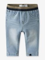 Slim-fit jeans van fleece voor babyjongens van NAME IT gebleekt denim - thumbnail