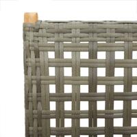 Tuinstoelen 8 st verstelbaar poly rattan en massief hout grijs - thumbnail