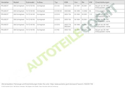 Mistlamp rechts 190231001
