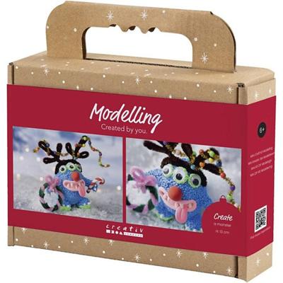 Creativ Company Mini hobbyset boetseren, rendiermonster, diverse kleuren, 1 doos