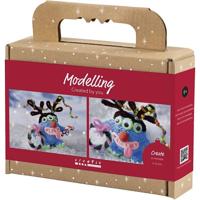 Creativ Company Mini hobbyset boetseren, rendiermonster, diverse kleuren, 1 doos - thumbnail