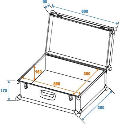 Roadinger Universal Case Flightcase (l x b x h) 255 x 600 x 390 mm