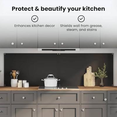 VidaXL Keuken spatscherm 2 pcs zwart 100 x 60 cm gehard glas