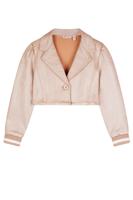 NoNo Zomer blazer meisjes Licht goud - suede folie print - Dissy - thumbnail