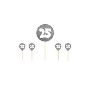 25 jaar taartdecoratie zilver versiering - thumbnail