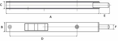 Pijpkantschuif type 806 160x20x15mm staal vz Pijpkantschuif type 806 160x20x15mm staal vz