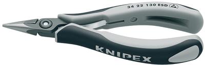 Knipex 34 32 130 ESD Rondbektang ESD Recht Chroom-vanadium kogellagerstaal 135 mm