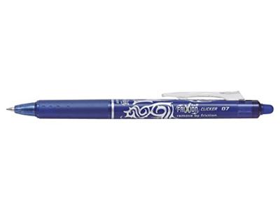 Pilot gelroller Frixion Ball Clicker, blister van 4 stuks (1 gelroller + 3 vullingen), blauw