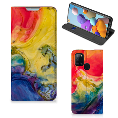 Bookcase Samsung Galaxy A21s Watercolor Dark