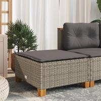 Tuinkruk met kussen 63,5x56x32 cm poly rattan grijs - thumbnail