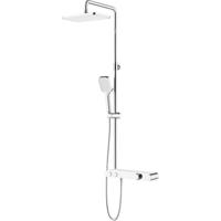 Thermostatische Regendoucheset met Vierkante Hoofddouche en Planchet - 30cm - Chroom/Wit - thumbnail