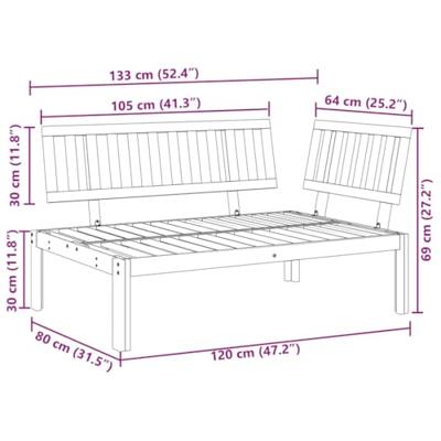 Tuinhoekbank pallet massief acaciahout
