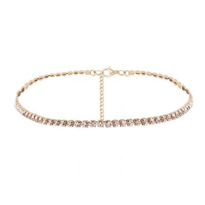 2 PC's Fashion Sieraden accessoires luxe Strass Choker ketting voor vrouwen Temperament kraag Necklace(Gold)