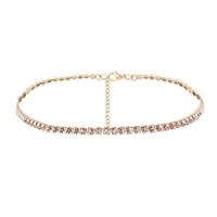 2 PC's Fashion Sieraden accessoires luxe Strass Choker ketting voor vrouwen Temperament kraag Necklace(Gold) - thumbnail