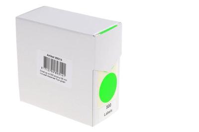 Rillprint ronde etiketten, diameter 35 mm, rol van 500 stuks, fluo groen