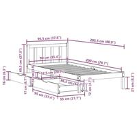 Bedframe zonder matras massief grenenhout wit 90x200 cm - thumbnail