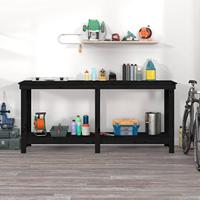 VidaXL Werkbank 180x50x80 cm massief grenenhout zwart - thumbnail