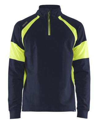 Blåkläder Sweatshirt met High-Vis zones 35501158 | Marine/High-Vis Geel | Maat XXL - 7330509775288