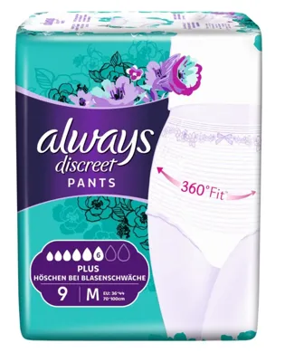Always Always Discreet Pants - Maat M 9 stuks Always Always Discreet Pants - Maat M 9 stuks