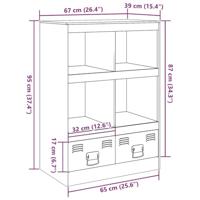 Hoge kast 67x39x95 cm staal zwart - thumbnail