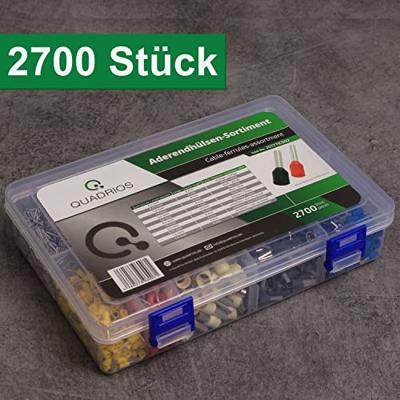 Quadrios 201711C002 Assortiment adereindhulzen Deels geïsoleerd Wit, Zwart, Grijs, Blauw, Rood, Geel, Wit, Oranje, Natuur 2700 stuk(s)