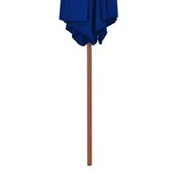 VidaXL Parasol met houten paal 270 cm blauw - thumbnail