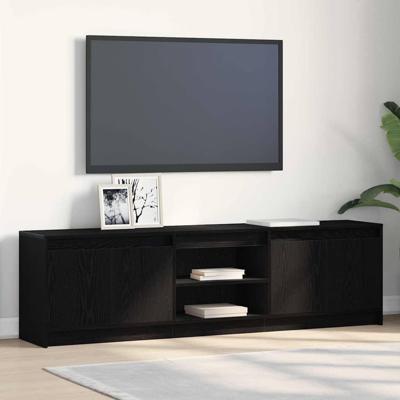 TV-kast Zwart 182 x 34 x 50 cm Bewerkt hout