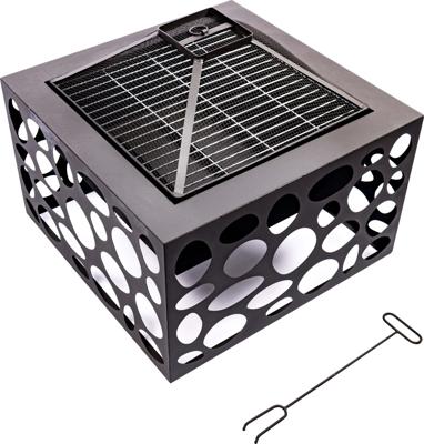 Mikor Vuurschaal met grillrooster Fireplace Zwart staal 55cm Terrasverwarming Sfeerhaard Mikor Vuurschaal met grillrooster Fireplace Zwart staal 55cm Terrasverwarming Sfeerhaard