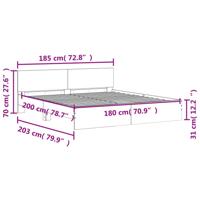 Bedframe met hoofdeinde en LED sonoma eikenkleurig 180x200 cm - thumbnail