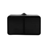 Q-LINK - Wandcontactdoos - Opbouw - 1-voudig Stopcontact - 1-voudig Wisselschakelaar - Spatwaterdicht IP54 - Randaarde - Kinderbeveiliging - Mat Zwart - thumbnail