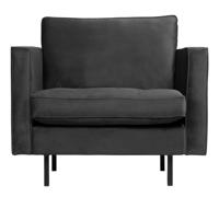 WOOOD Fauteuil 'Rodeo' Velvet, kleur Antraciet - thumbnail