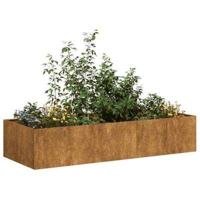 Plantenbak roestig 200x80x40 cm weervast staal