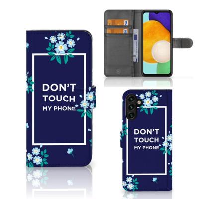 Samsung Galaxy A04s | Samsung Galaxy A13 5G Portemonnee Hoesje Flowers Blue DTMP Samsung Galaxy A04s | Samsung Galaxy A13 5G Portemonnee Hoesje Flowers Blue DTMP