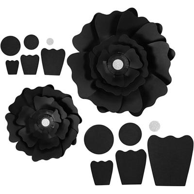 Creativ Company Papieren bloemen, d 15+25 cm, 230 gr, zwart, 2 stuk/ 1 doos