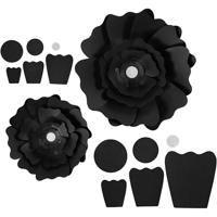 Creativ Company Papieren bloemen, d 15+25 cm, 230 gr, zwart, 2 stuk/ 1 doos - thumbnail