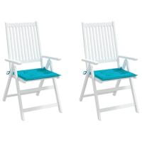 VidaXL Tuinstoelkussens 2 st 40x40x4 cm stof turquoise - thumbnail