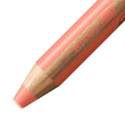 Kleurpotloden STABILO 880 woody 3 in 1 multitalent pastel rood | 5 stuks