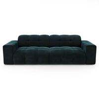 4-zits bank pauwblauw fluweel 230cm - thumbnail