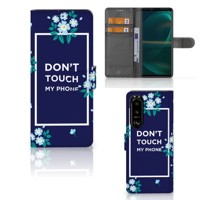 Sony Xperia 5III Portemonnee Hoesje Flowers Blue DTMP - thumbnail