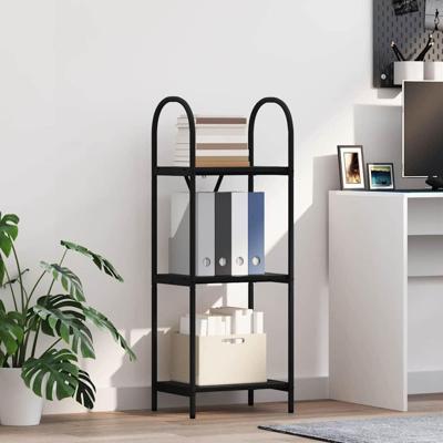 Boekenkast Zwart eiken 40 x 30 x 109 cm Bewerkt hout Boekenkast Zwart eiken 40 x 30 x 109 cm Bewerkt hout