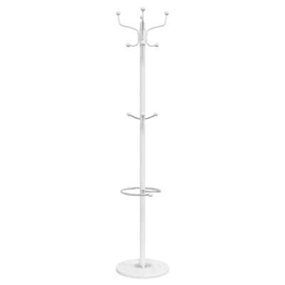 VidaXL Kapstok met parapluhouder 180 cm gepoedercoat ijzer wit