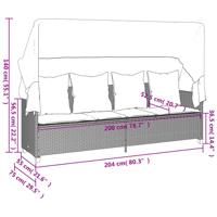 5-delige Loungeset met kussens poly rattan zwart - thumbnail