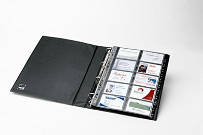 Sigel SI-VZ301 Visitekaartmap A4 Zwart Voor 400 Visitekaarten Tot 90x58mm