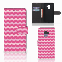 Samsung Galaxy A8 2018 Telefoon Hoesje Waves Pink - thumbnail