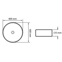 VidaXL Wastafel rond 40x15 cm keramiek zwart - thumbnail