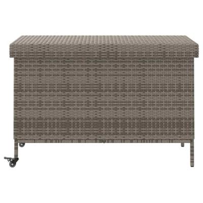 Tuinbox met wielen 110x55x73 cm poly rattan grijs Tuinbox met wielen 110x55x73 cm poly rattan grijs