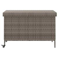 Tuinbox met wielen 110x55x73 cm poly rattan grijs - thumbnail