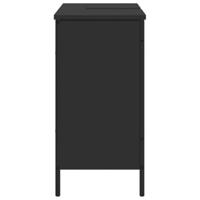 Wastafelkast 80x30x60 cm bewerkt hout zwart - thumbnail