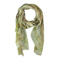 Claudia Sträter sjaal met all over print olijfgroen - thumbnail